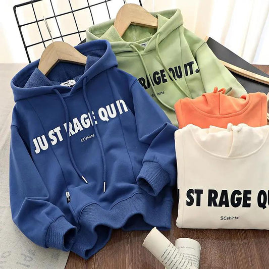 Children's Hooded Sweatshirt Spring and Autumn Boys and Girls Casual All-match Jacket Printed Hoodies Thin Section