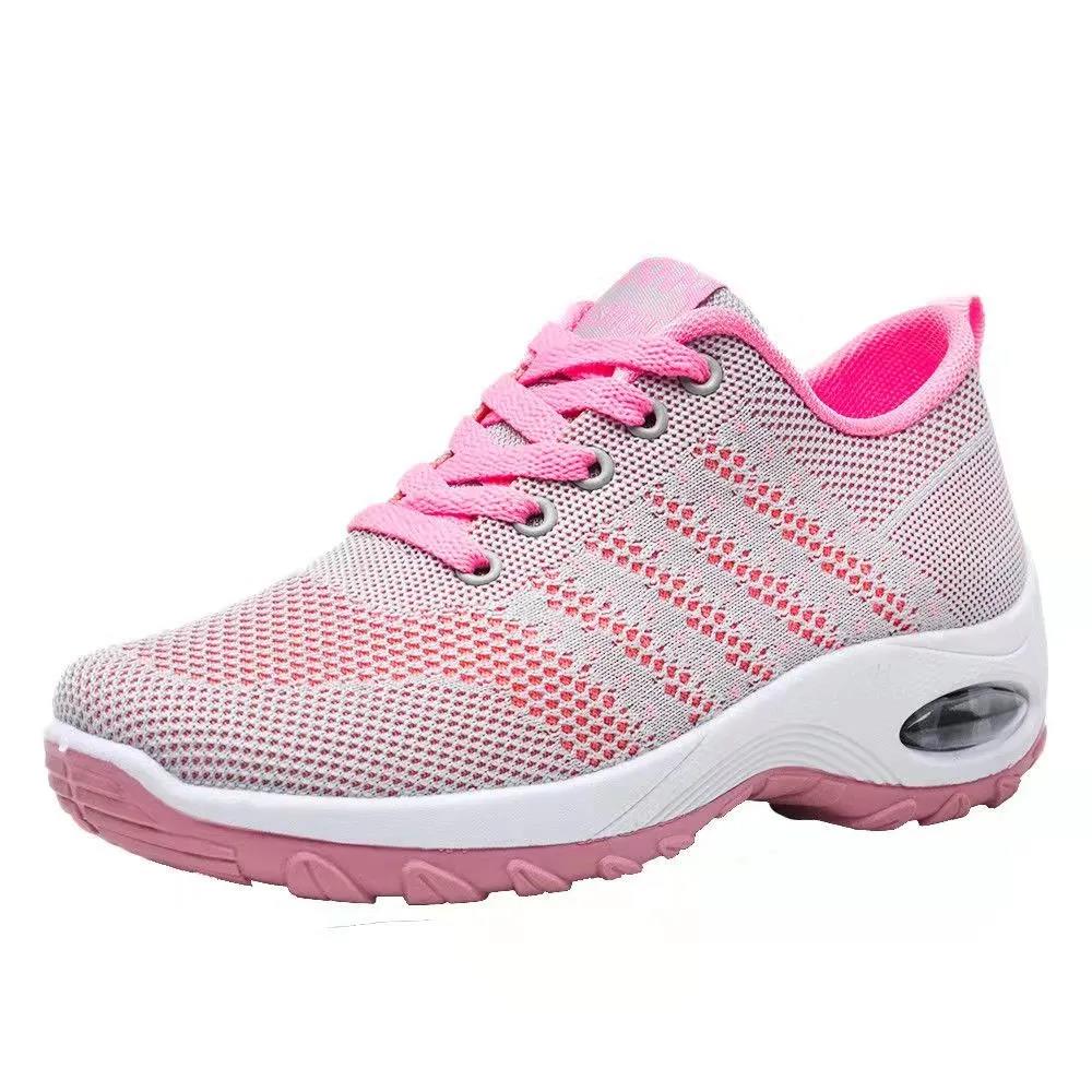 Women Sneakers Mesh Running Shoes Ladies Walking Dancing Sport Shoes Outdoor Air Cushion Breathable Footwear Lace Up Sneakers