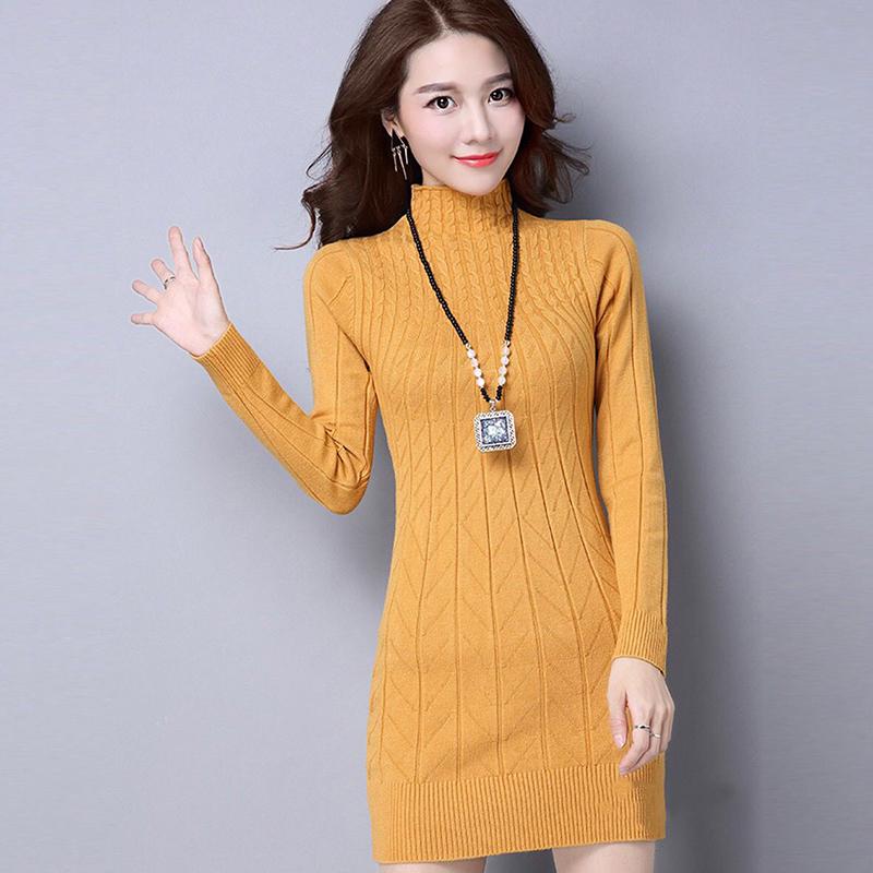 Thin High Collar Sweater Warm Thick Large Size Sweater Cashmere Sweater Female Long Sweater