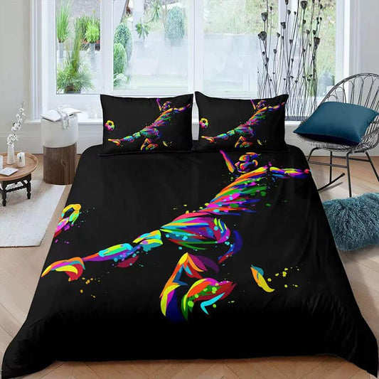 3D Print Character Football Trunk Bedding Is Set of Set of Pillow Sets of Home Supplies Bed Three-piece