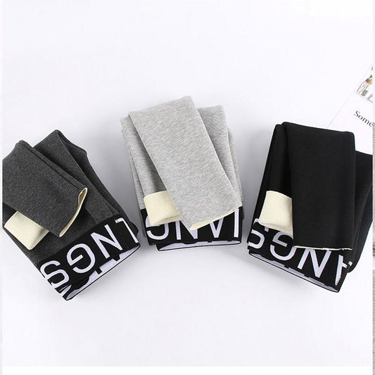 80-150 Kg Plus Velvet Thickened High-waisted Leggings for Women's Outer Wear Plus Size Thermal Pants Students Korean Version of Slim Cropped Trousers