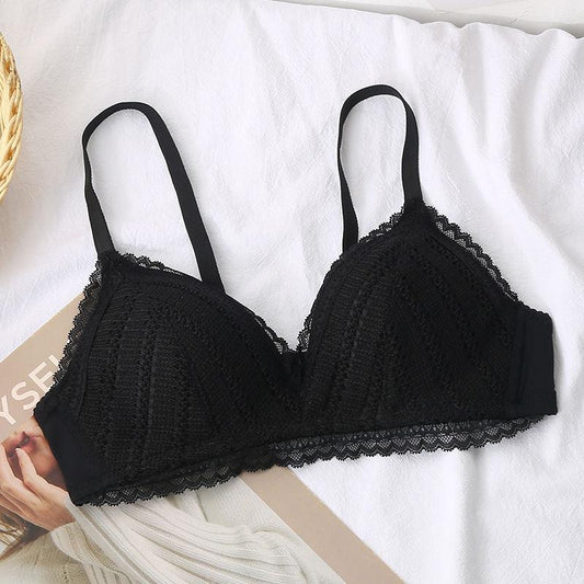 Underwear Women's No Rims Breastfeeding Adjustable Top-up Lace Bra Girl's Bra Thin Big Breasts Small Thin Bra Thin and Breathable