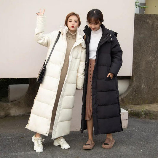Ankle-length Cotton-padded Jacket Women Korean Style Loose Down Padded Jacket