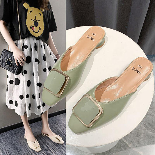 35-39 Summer Women All-match Shiny Slippers Outdoor Diamond High Heels Bohemian Beach Wear-resistant Non-slip Office Lady White Sandals