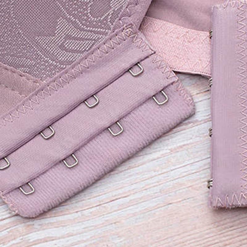 Front Buckle Large Size Simple Bra Sexy Breathable Thin Section Glossy Without Steel Ring Ladies Gathered Adjustment Type Anti-sagging Soft Bra