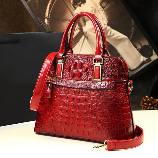 Fashion Large-capacity Lady Bag Crocodile Pattern Atmosphere Female Bag Middle-aged One Shoulder Messenger Handbag Trend