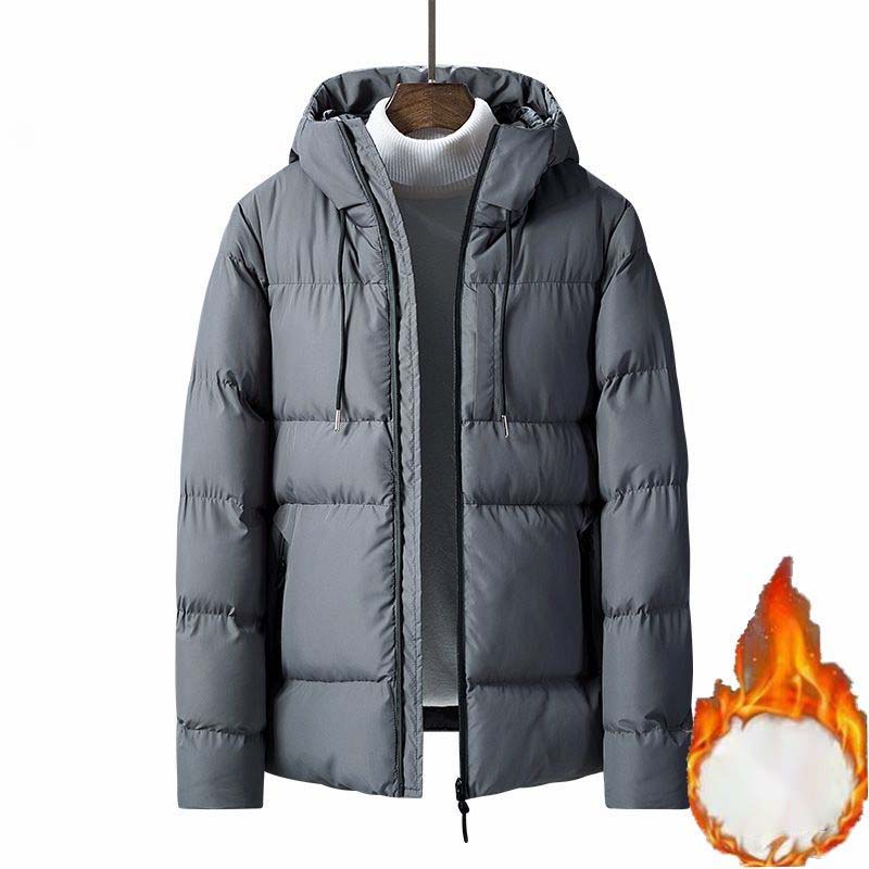Men's Cotton Winter Jacket Thick Down Jacket Hooded Casual Warm Jacket