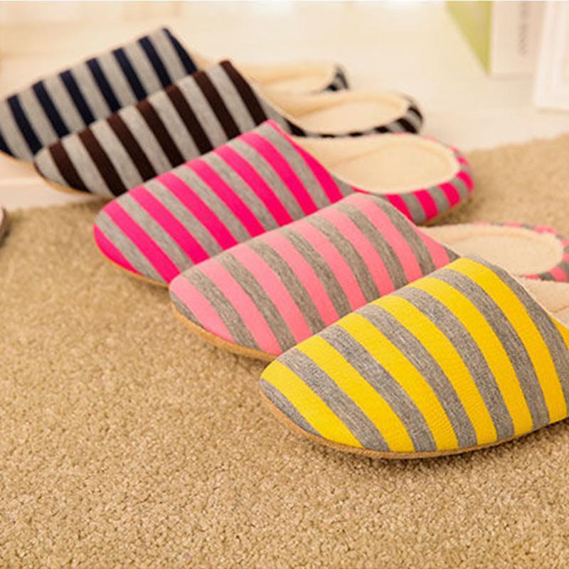 Large Size Cotton Slippers Winter Lovers Thickened Plus Velvet Home Shoes Non-slip Student Warm Shoes
