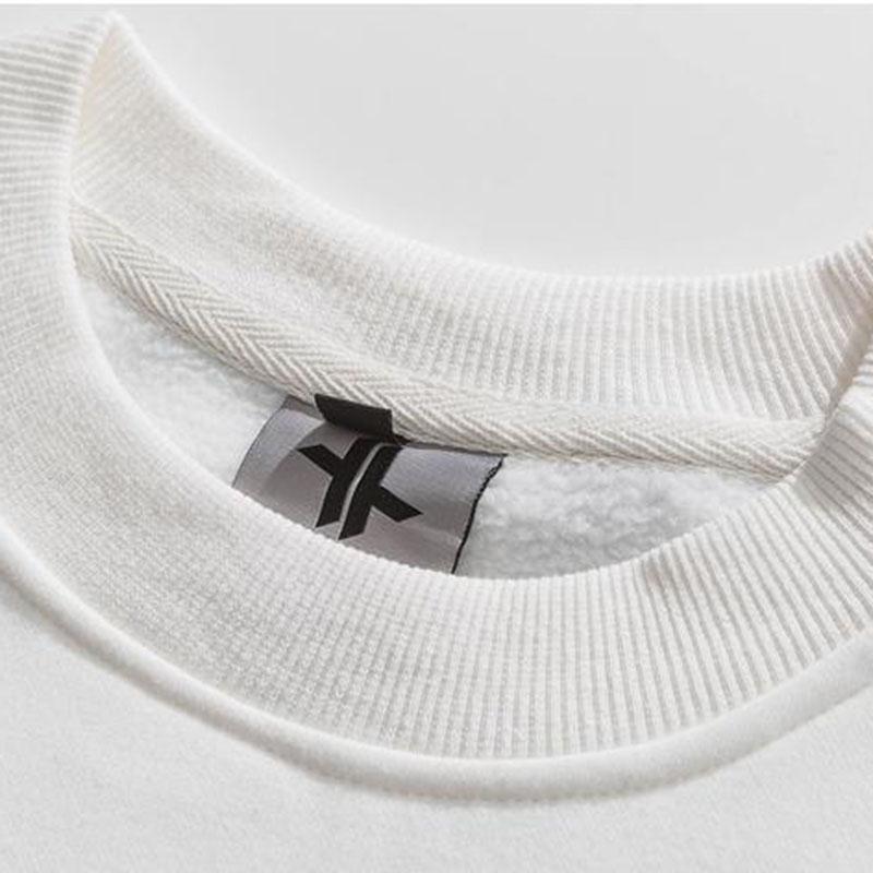 High-quality Tide Brand Cashew Flower Color Matching Plus Velvet Round Neck Sweater Men's Hip-hop Loose Casual All-match Capless Chic Top