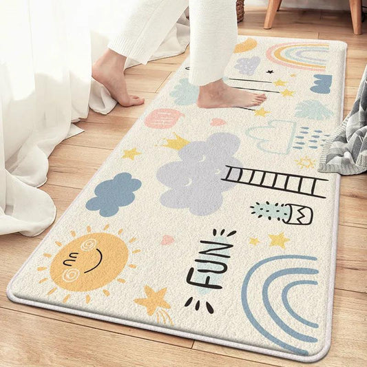 Imitation Cashmere Carpet Bedroom Bedside Blanket Short-haired Cartoon Pattern Cushion Sleeping and Sitting Household Carpet