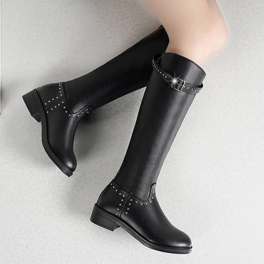Boots Women Boots Soft Leather Zipper Women Boots Thigh High Winter Warm Shoes