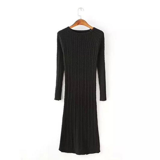 2019 Women fashion Twisted Sweater Dress Femme Long sleeve pullover Sweater Dresses