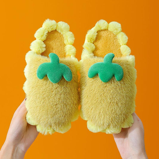 Autumn and Winter Cotton Slippers Indoor Non-slip Flat Shoes Fashionable Casual Cute