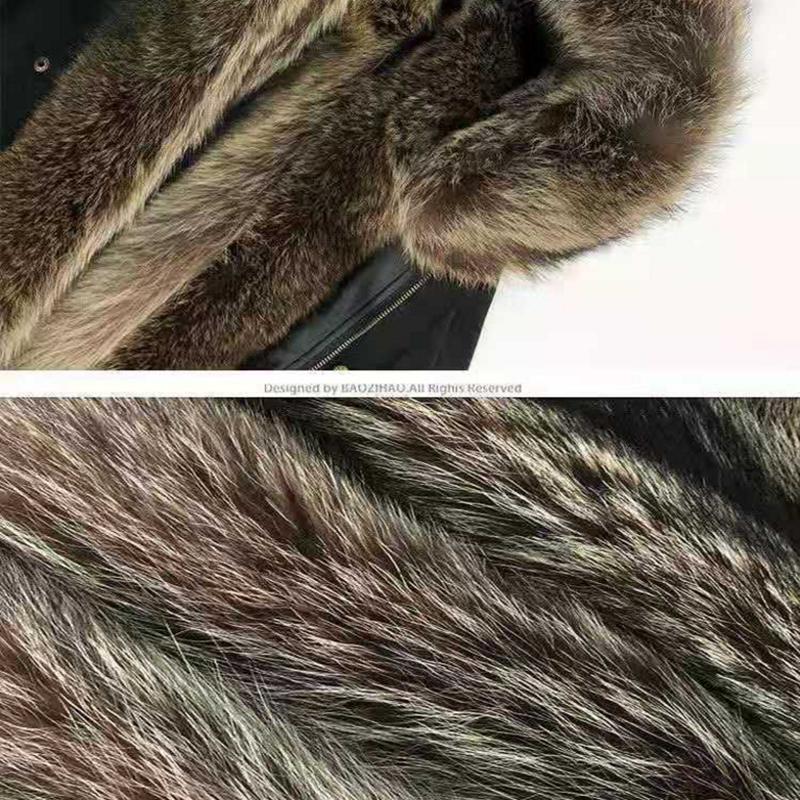 Winter Men's Mink Fur Parka Clothing Liner with Detachable Fur One Mid-length Imitation Fur Coat