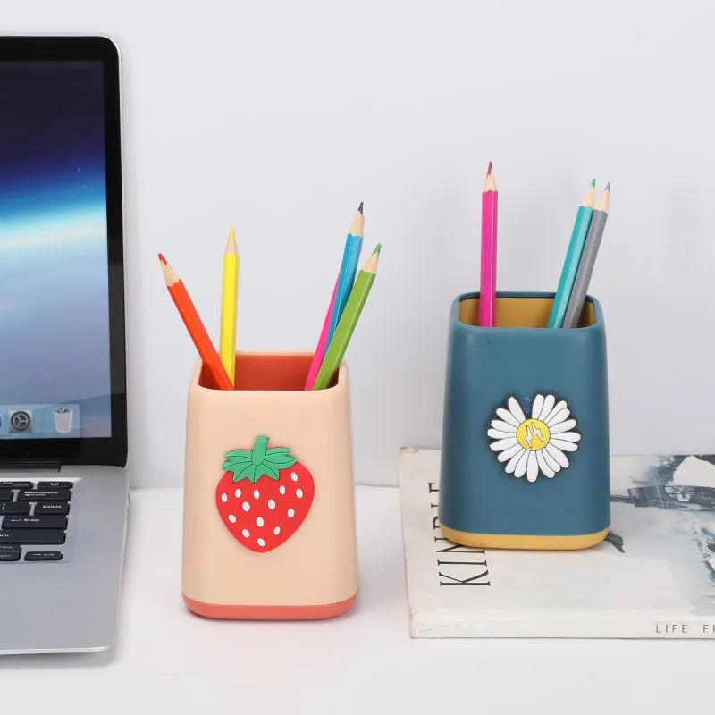 Simple Ins Pen Holder Cartoon Cute Creative Personality Student Storage Box Office Desktop Stationery Storage Box