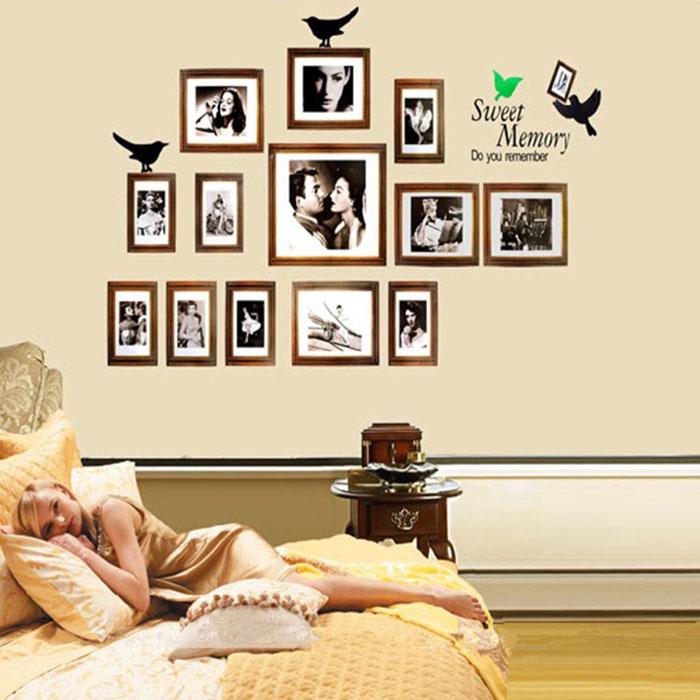 Living room sofa background bedroom photo wall photo frame wall sticker sweet memory vintage