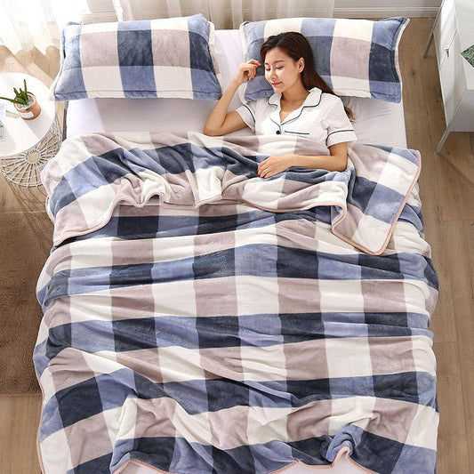 Super Soft Flannel Double-layer Thick Fluffy Blanket To Keep Warm In Winter Breathable Blanket Coral Fleece Pad Blanket Blanket Siesta Blanket