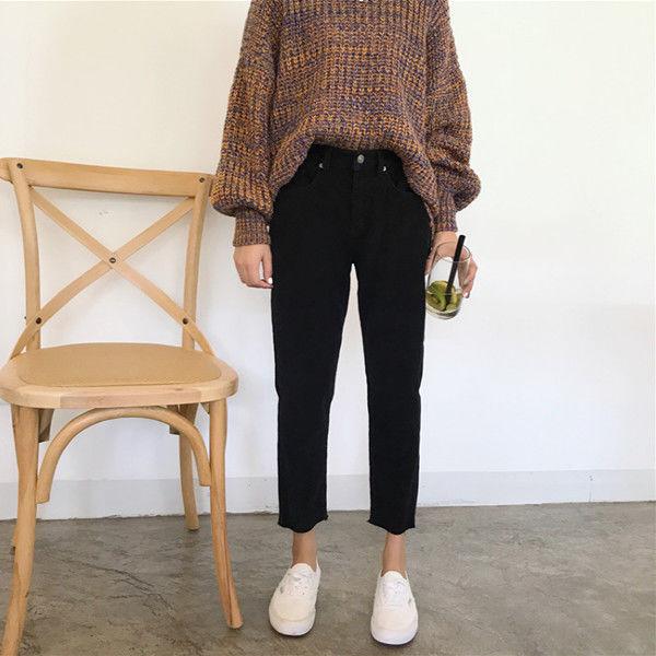 Wide Leg High Waist Hong Kong Flavor Jeans Female Korean Version Loose Spring and Autumn Retro Straight-leg Pants Trendy Thin and Wild High Trousers