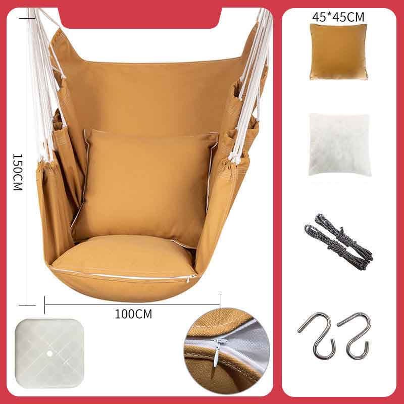 Solid Color Canvas Hammock Thickened and Enlarged Detachable Swing Cradle Chair