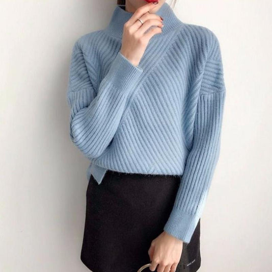 Turtleneck Sweater Women Loose Lazy Style Autumn and Winter Pullover Long-sleeved Thickened Student Bottoming Sweater