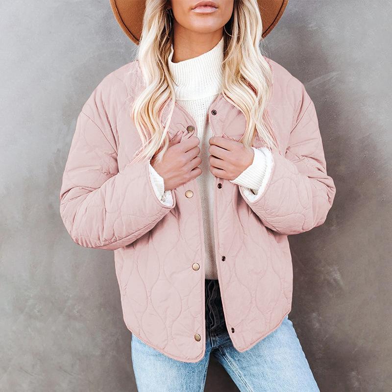 Women Winter Jackets Thick Warm Parkas Coats Solid Casual Loose Plus Size Jacket for Female Beige Black Pink O Neck