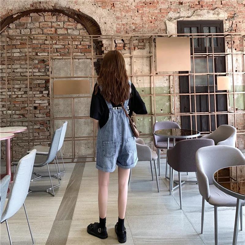 WTEMPO Woman Jeans Romper Pants Summer Denim Jumpsuit Pockets Sleeveless Adjusted Overalls