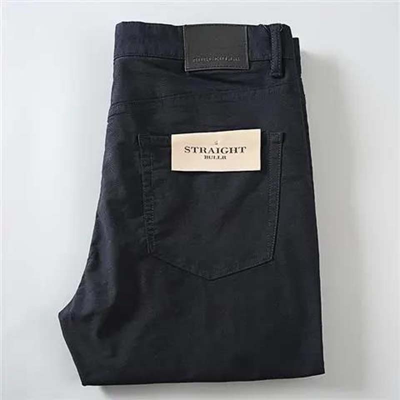 Spring and Summer Thin Section Breathable Comfortable Twill Cotton Men's Slim Business Straight Casual Trousers Trousers
