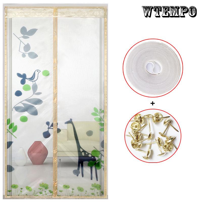 Cute Cartoon Pattern Anti-mosquito Curtain Summer Magnetic Screen Door Mosquito Net
