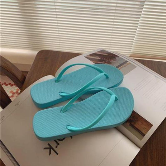 Solid Color Cute Cartoon Sandals Female Summer Couple Non-slip Outside Wear Ins Tide Beach Flip Flops Male