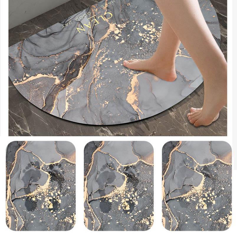 Diacalite Semicircular Bathroom Water Absorbent Pad Foot Pad Home Quick-drying Room Anti-slip Pad Door Entry Soft Mat