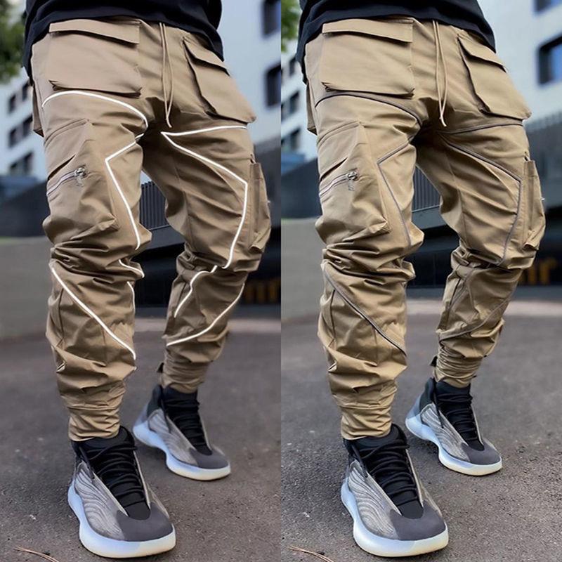 Men's Summer Thin Korean Version of The Wild Loose Straight Multi-pocket Pants Drawstring Sports Casual Trousers