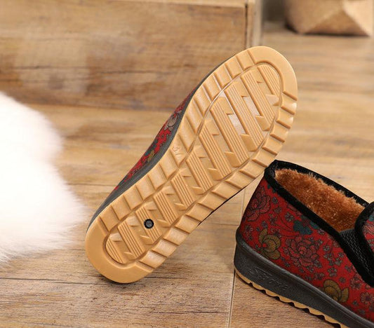 Women's Autumn and Winter Cloth Shoes Fleece Warm Women's Cotton Shoes Casual Non-slip Thickened Snow Boots