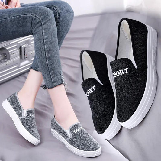 Old Beijing Cloth Shoes Women's Shoes One-step Casual Student Board Shoes Women's Canvas Shoes