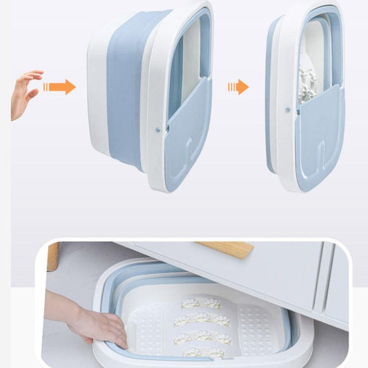Foldable Foot Soaking Bucket Over The Calf Footbath with Lid Household Footbath Bucket Footbath Massage To Relieve Fatigue Foot Washing Bucket