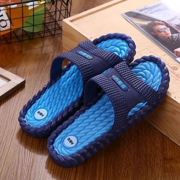 Men's Summer Large Size Non-slip Deodorant Breathable Indoor Slippers Spring Soft Sole Bathroom Beach Outdoor Slippers