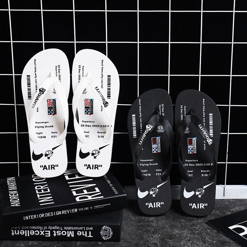 Flip-flops Men's Tide Brand Anti-slip Pinch Slippers Men and Women Couples Wear-resistant Deodorant