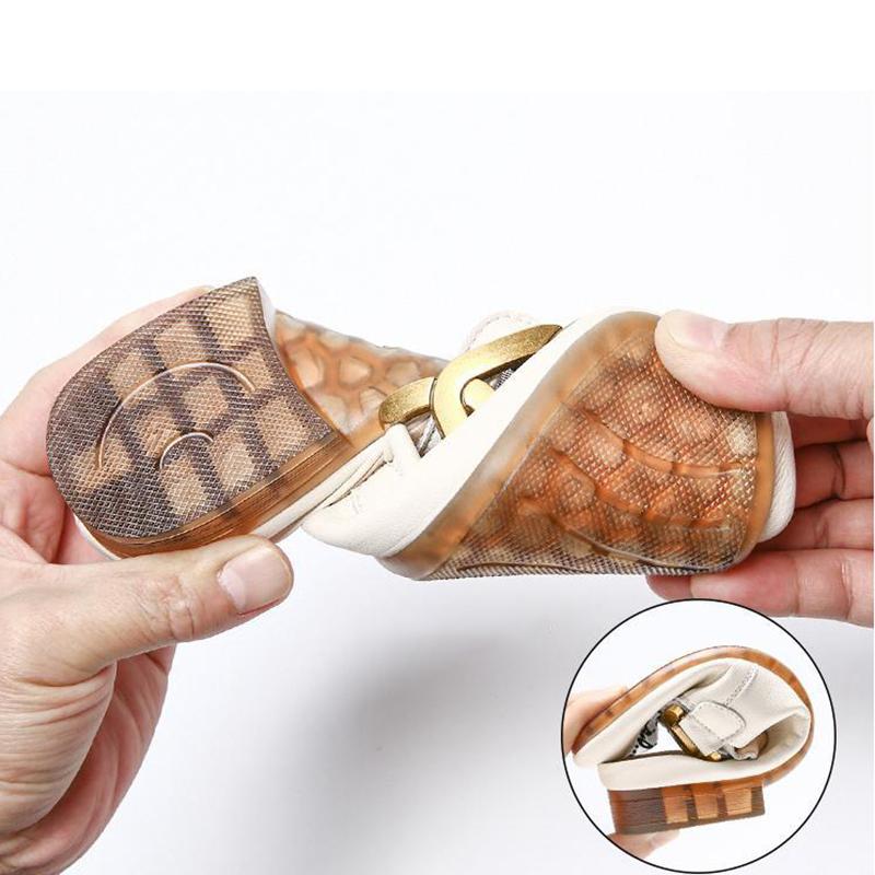 Summer Soft Leather Toe Cap Half-toe Shoes Sandals Comfortable for Outer Wear Women's Flat Sandals Women's Flat Shoes for Indoor and Outdoor Wear
