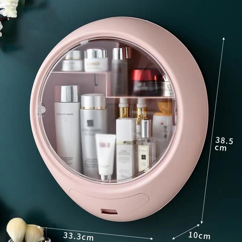 Wall-mounted Cosmetic Storage Box Large-capacity Punch-free Net Red Makeup Box Household Shelf Dust-proof Skin Care Products