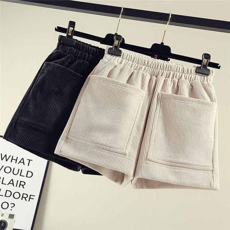 Fashion Sashes Women Woolen Bootcut Short Pants Wide Leg Shorts Solid Warm High Waist Wool Shorts