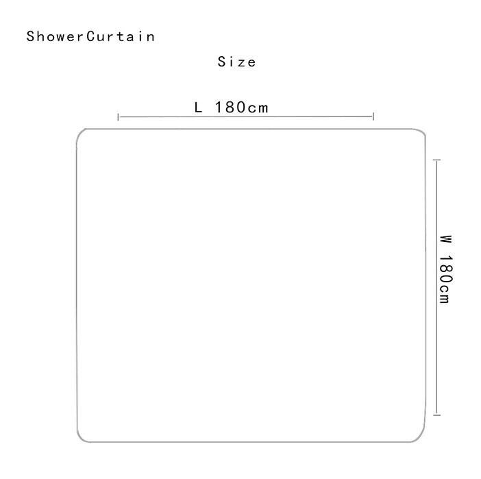 4-piece Shower Curtain and Cushion Bathroom Set Shower Curtain Non-slip Bath Mat Toilet Seat Cover Carpet Home Decor