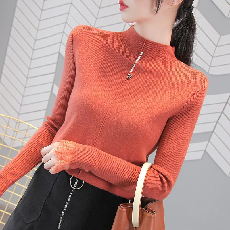 Autumn and Winter Turtleneck Top All-match Long-sleeved Knitted Bottoming Shirt Loose and Simple Women's Sweater