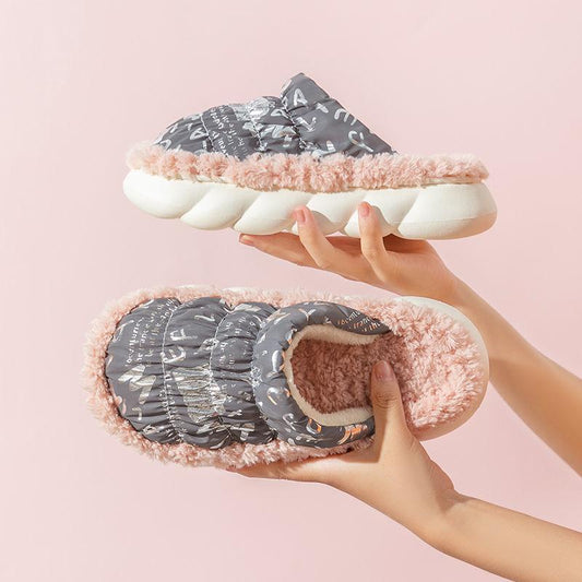Cotton Slippers Autumn and Winter Household Household Flat Shoes Waterproof Non-slip Cotton Shoes Thick-soled Shoes