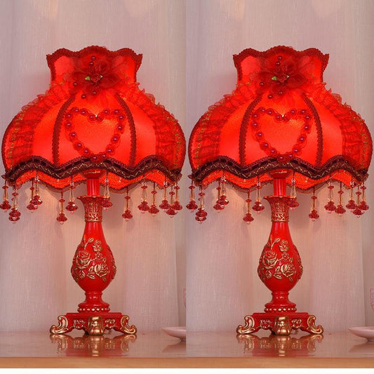 Bedside Lamps Set of Wedding Living Room Romantic Pink Bedside Lamps
