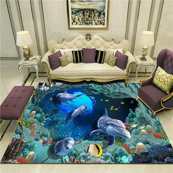 3D Modern Minimalist Light Luxury Carpet Abstract Nordic Living Room Bedroom Bedside Blanket