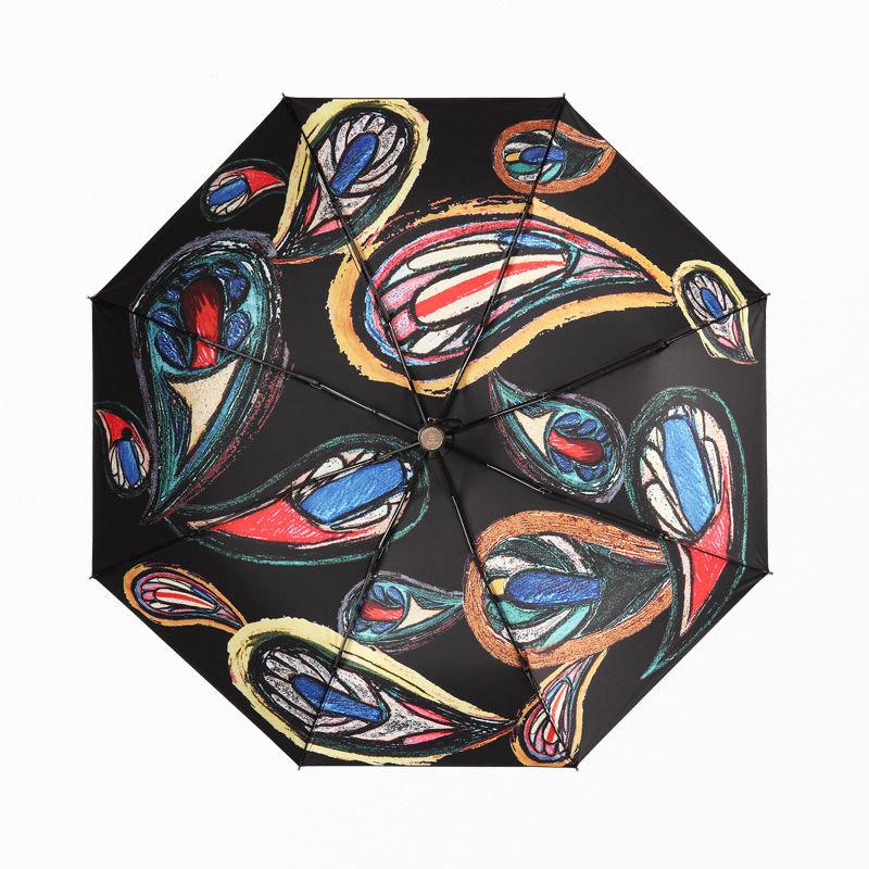 Ultra-light Creative Three-fold Umbrella Female Sun Umbrella Anti-ultraviolet Folding Sunscreen Black Plastic Sunny Umbrella Dual-use