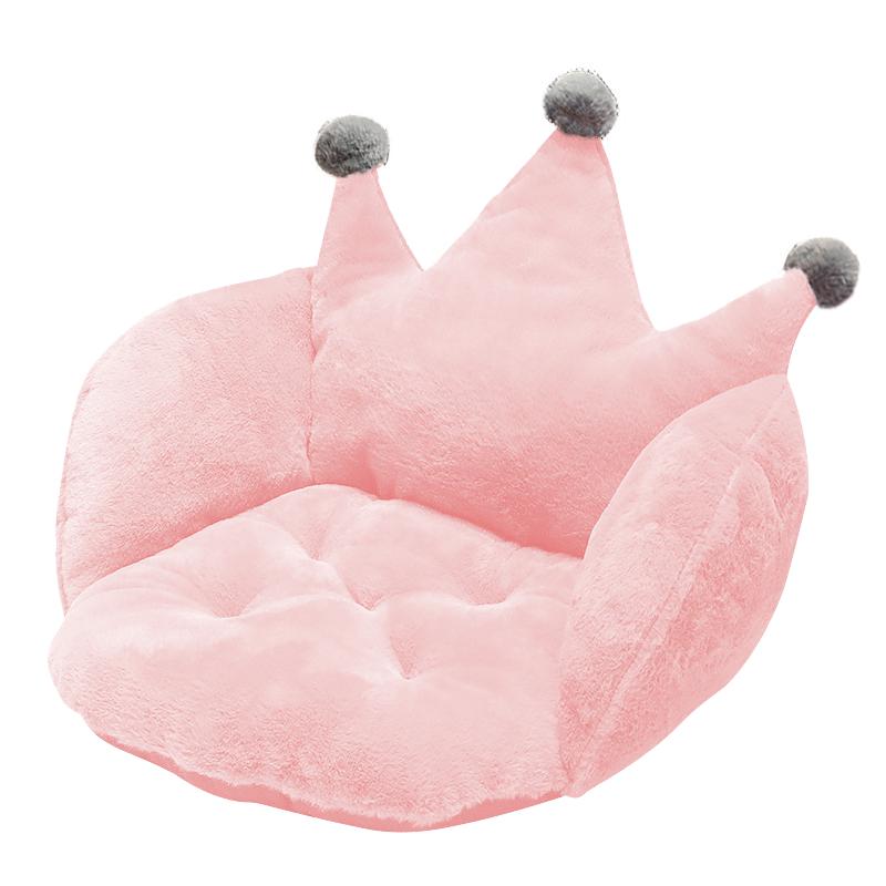 Plush Crown Seat Cushion Chair Pad Fur for Home Office