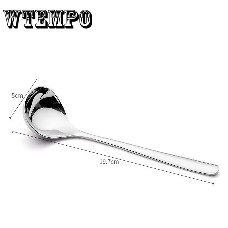 Stainless Steel Soup Spoon Kitchen Colander Pot Spoon Large Long Handle