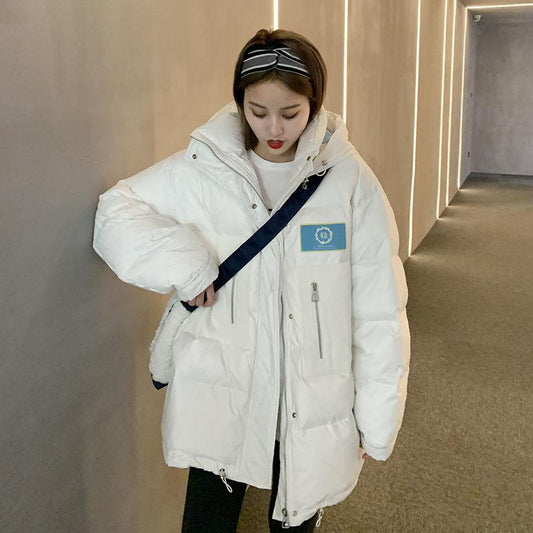 Winter Women's Mid-length Loose Casual Cotton Coat Bread Coat Cotton Coat Thick Coat Students