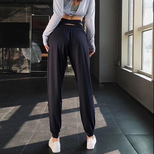 Early Autumn Sports Pants Women Loose Trousers Tied Feet Running Fitness Pants Ins Running Quick-drying High-waist Yoga Pants