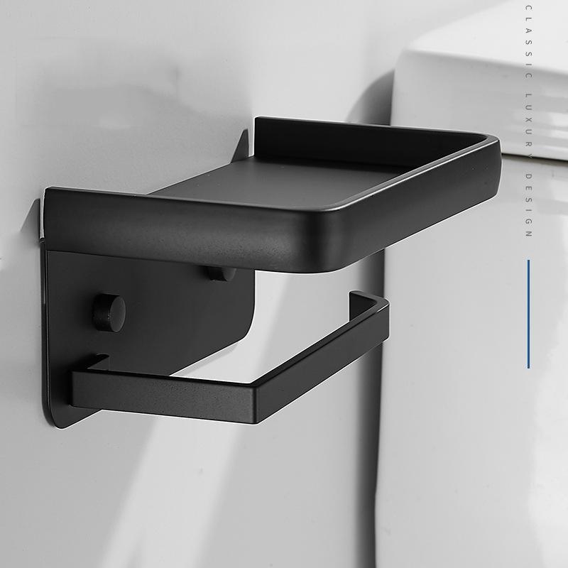 Toilet Paper Holder Bathroom Wall Mount WC Paper Phone Holder Shelf Towel Roll Shelf Accessories